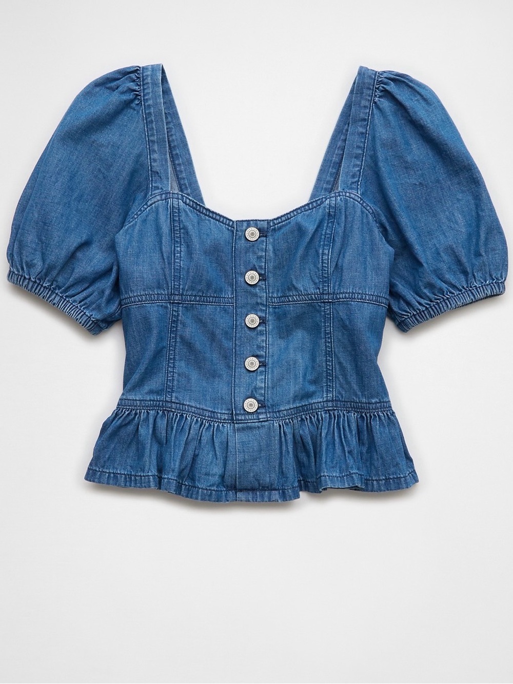 AE Denim Puff Sleeve Shirt